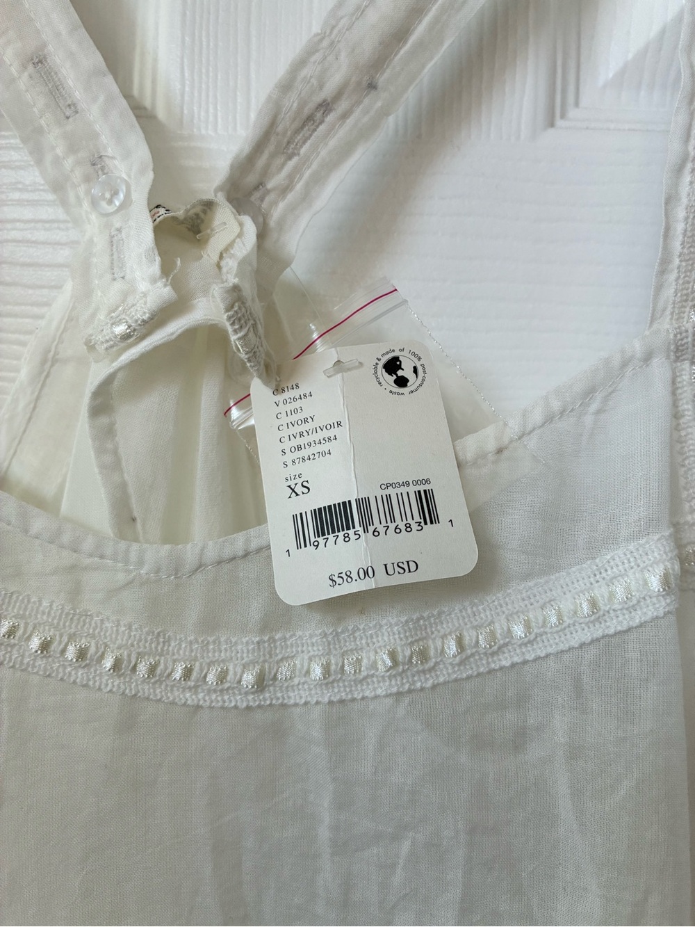 Free People Cream Lace-Trim Camisole - Picture 5 of 5